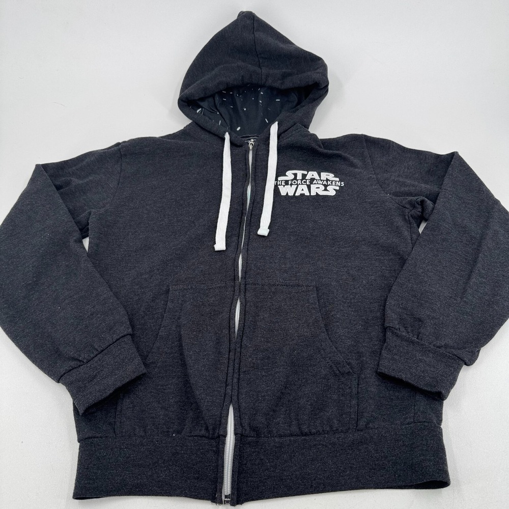 Star Wars Hooded Coat WOMENS The Force Awakens Galaxy Premiere Black Full Zip S